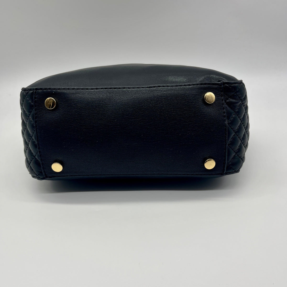 I.N.C. International Concepts Black Faux Leather Kemah Chain Medium Satchel