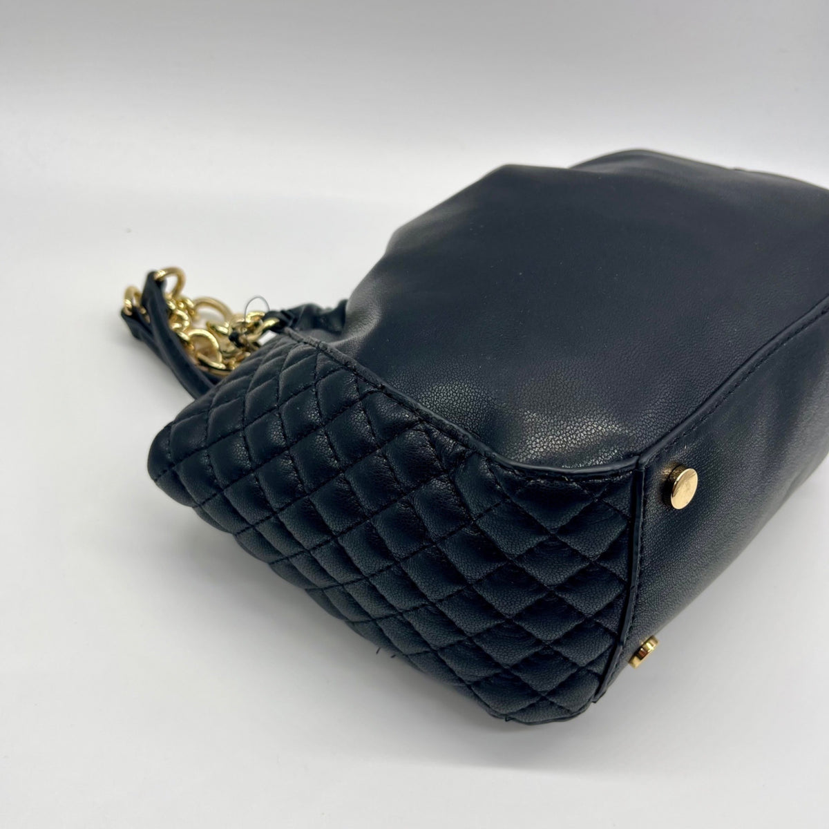 I.N.C. International Concepts Black Faux Leather Kemah Chain Medium Satchel