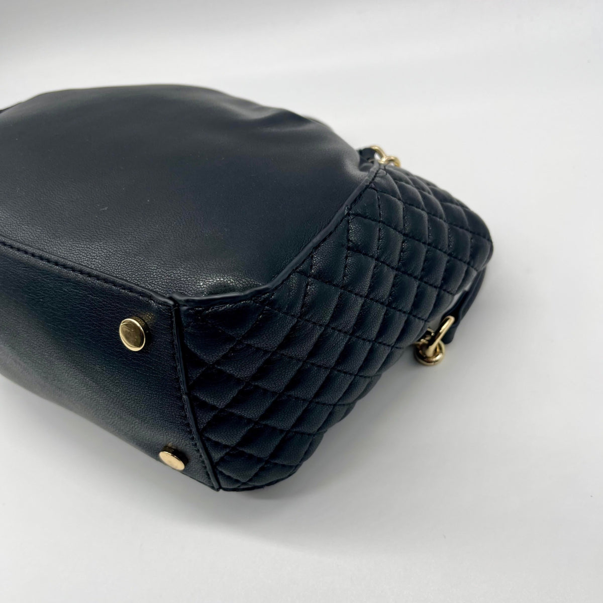 I.N.C. International Concepts Black Faux Leather Kemah Chain Medium Satchel