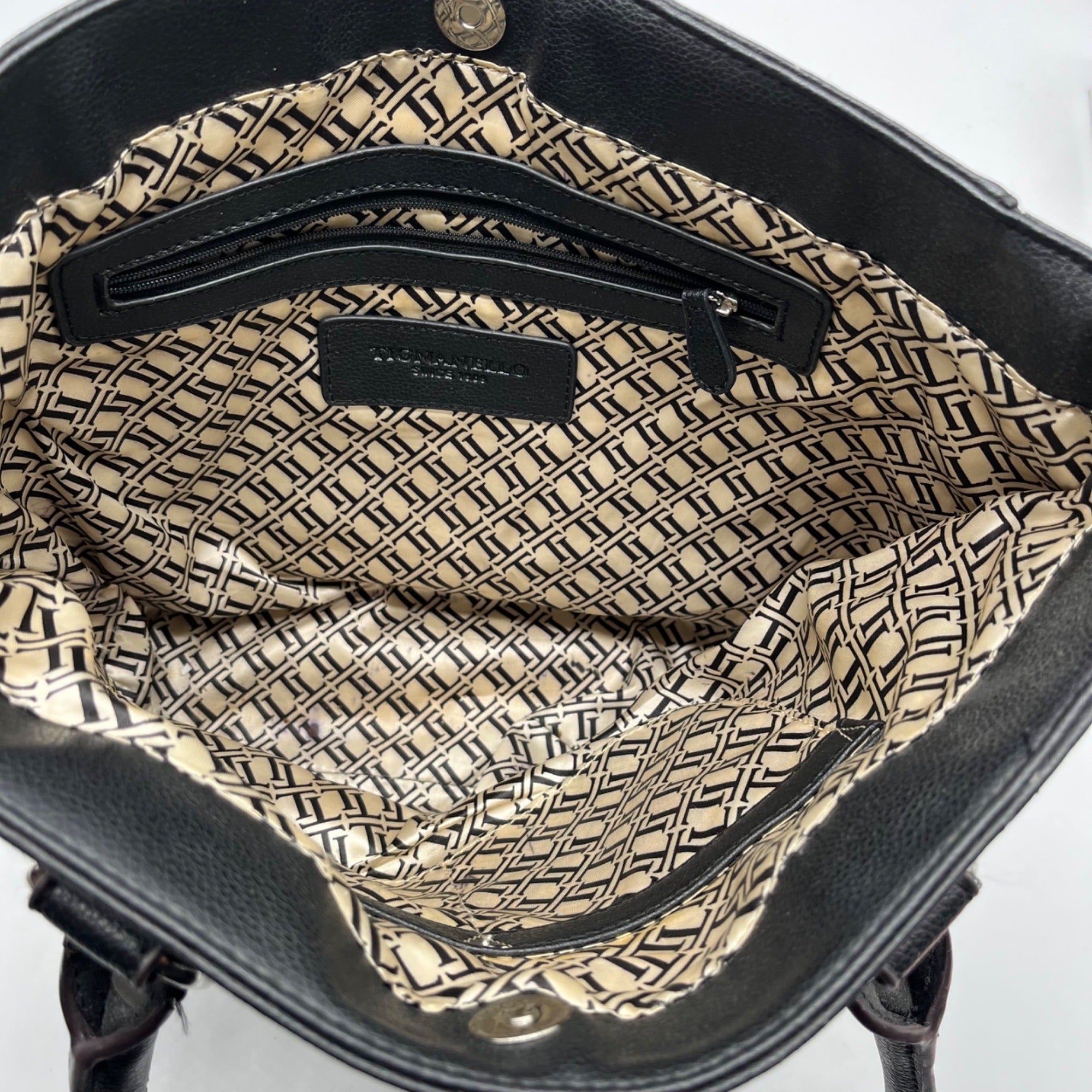 Tignanello Black Leather Shoulder Bag