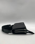 Calvin Klein Black Pebbled Faux Leather Wallet Crossbody & Coin Pouch