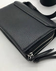 Calvin Klein Black Pebbled Faux Leather Wallet Crossbody & Coin Pouch