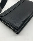 Calvin Klein Black Pebbled Faux Leather Wallet Crossbody & Coin Pouch