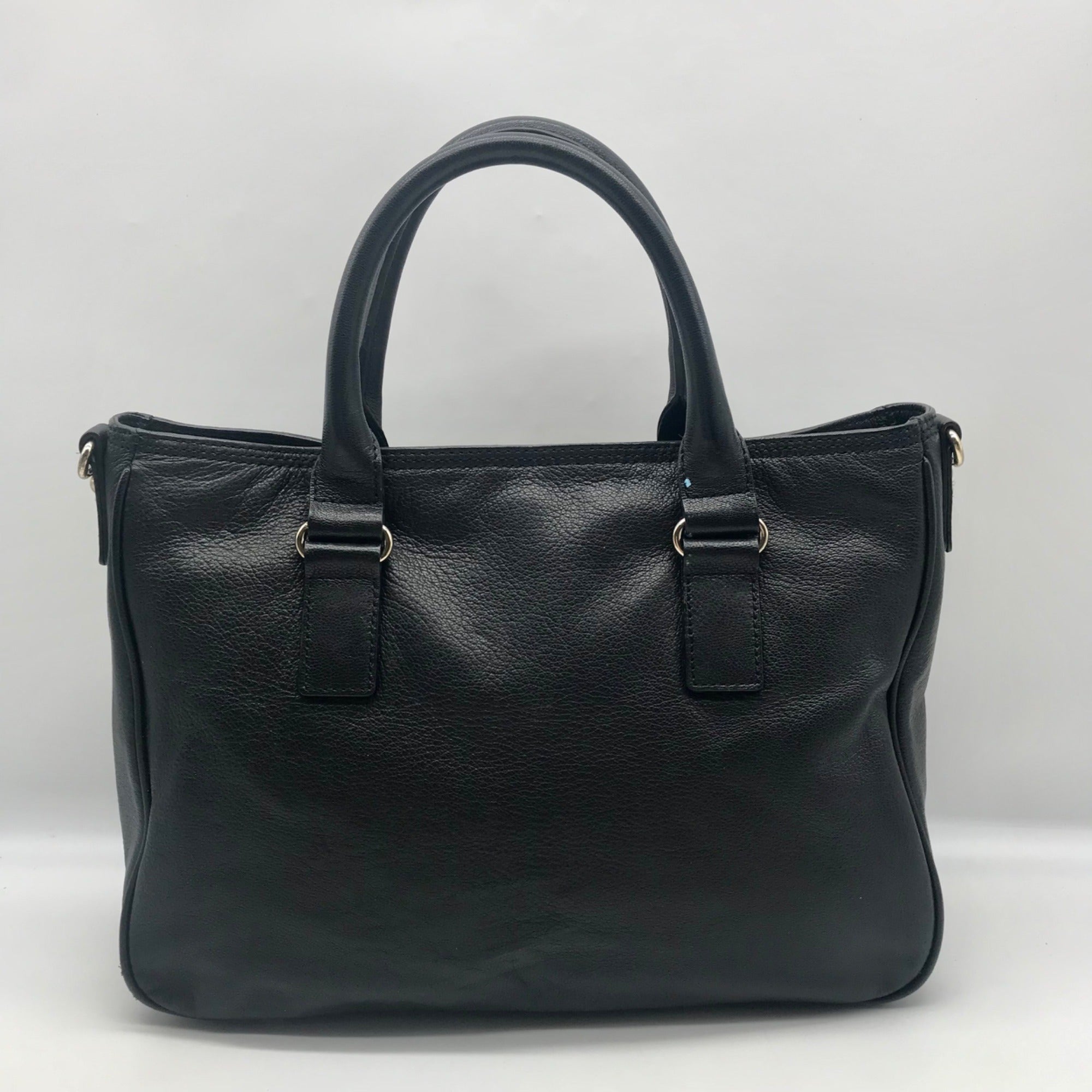 Kate Spade Black Pebbled Leather Primrose Hill Goldie Satchel Bag