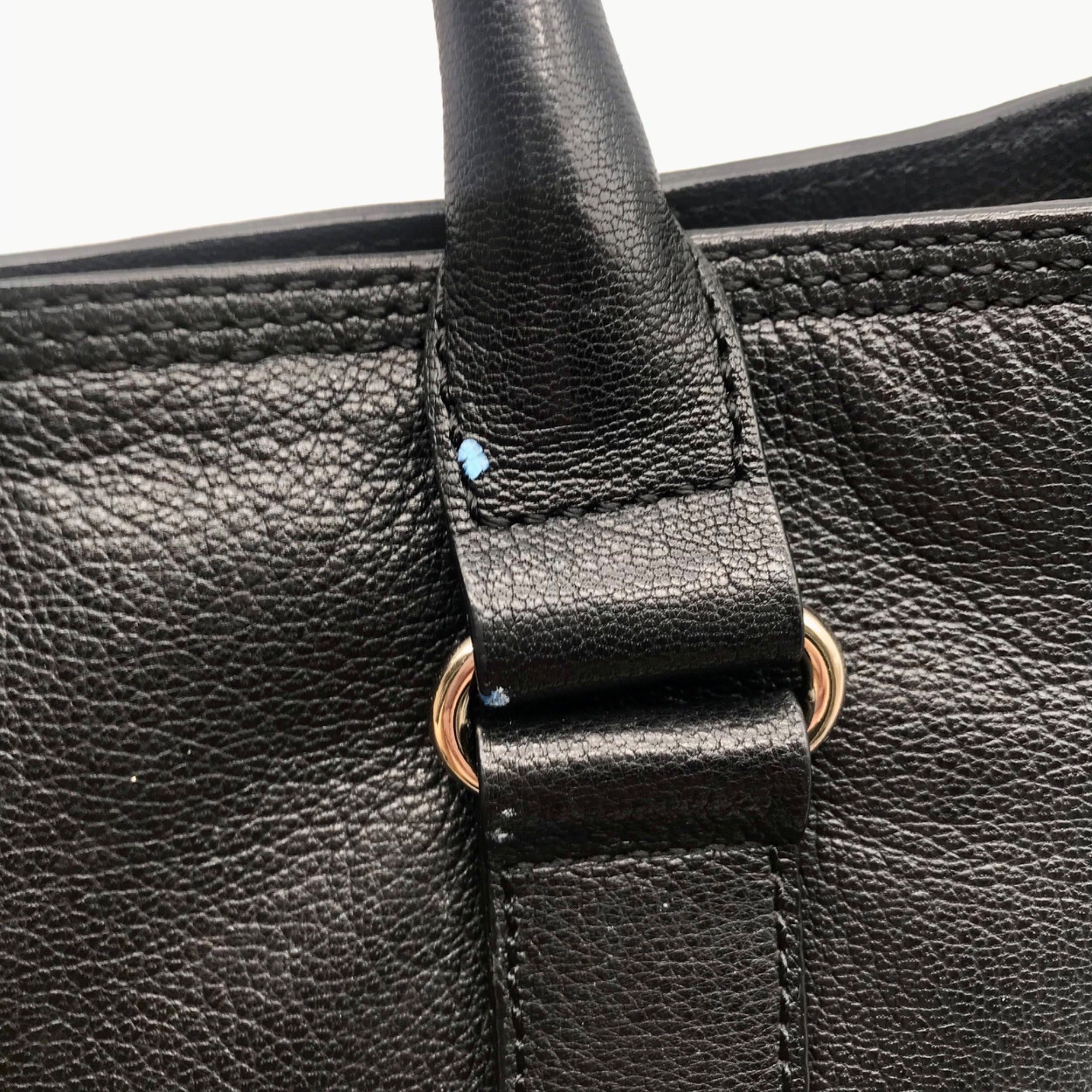 Kate Spade Black Pebbled Leather Primrose Hill Goldie Satchel Bag