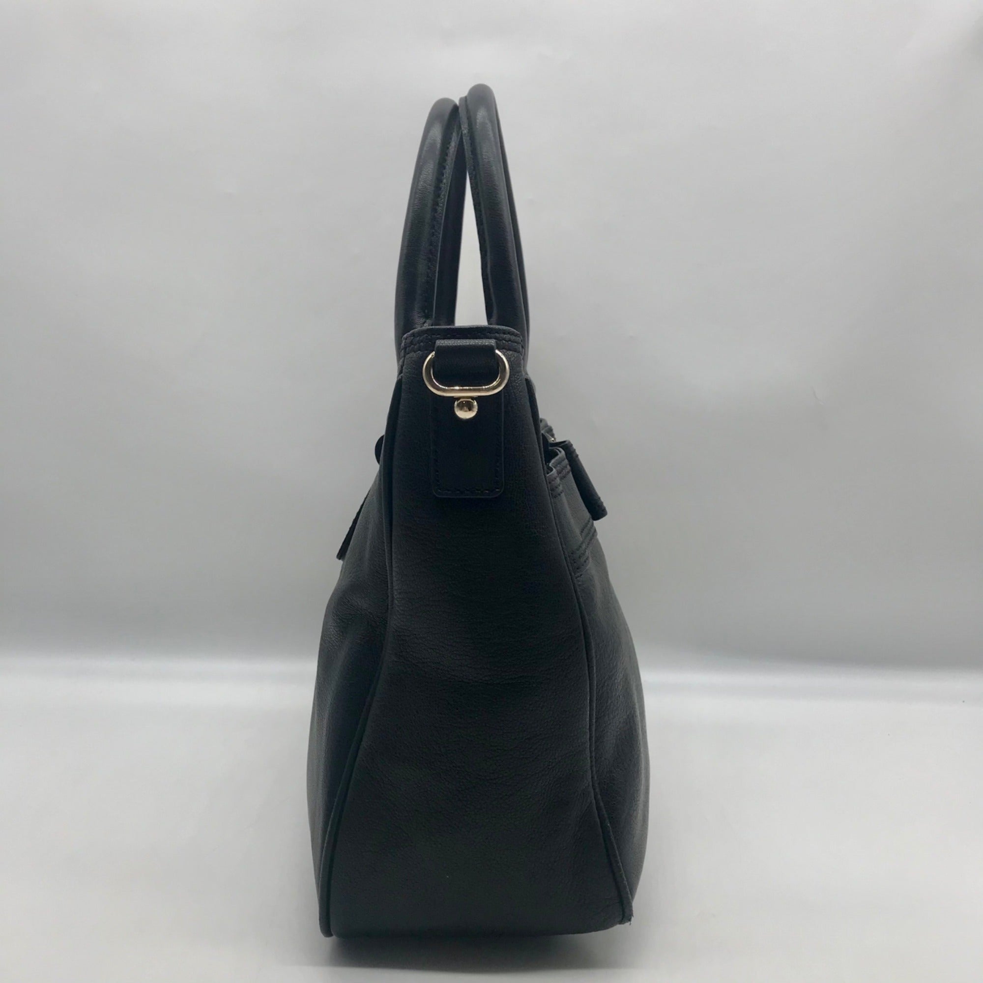 Kate Spade Black Pebbled Leather Primrose Hill Goldie Satchel Bag