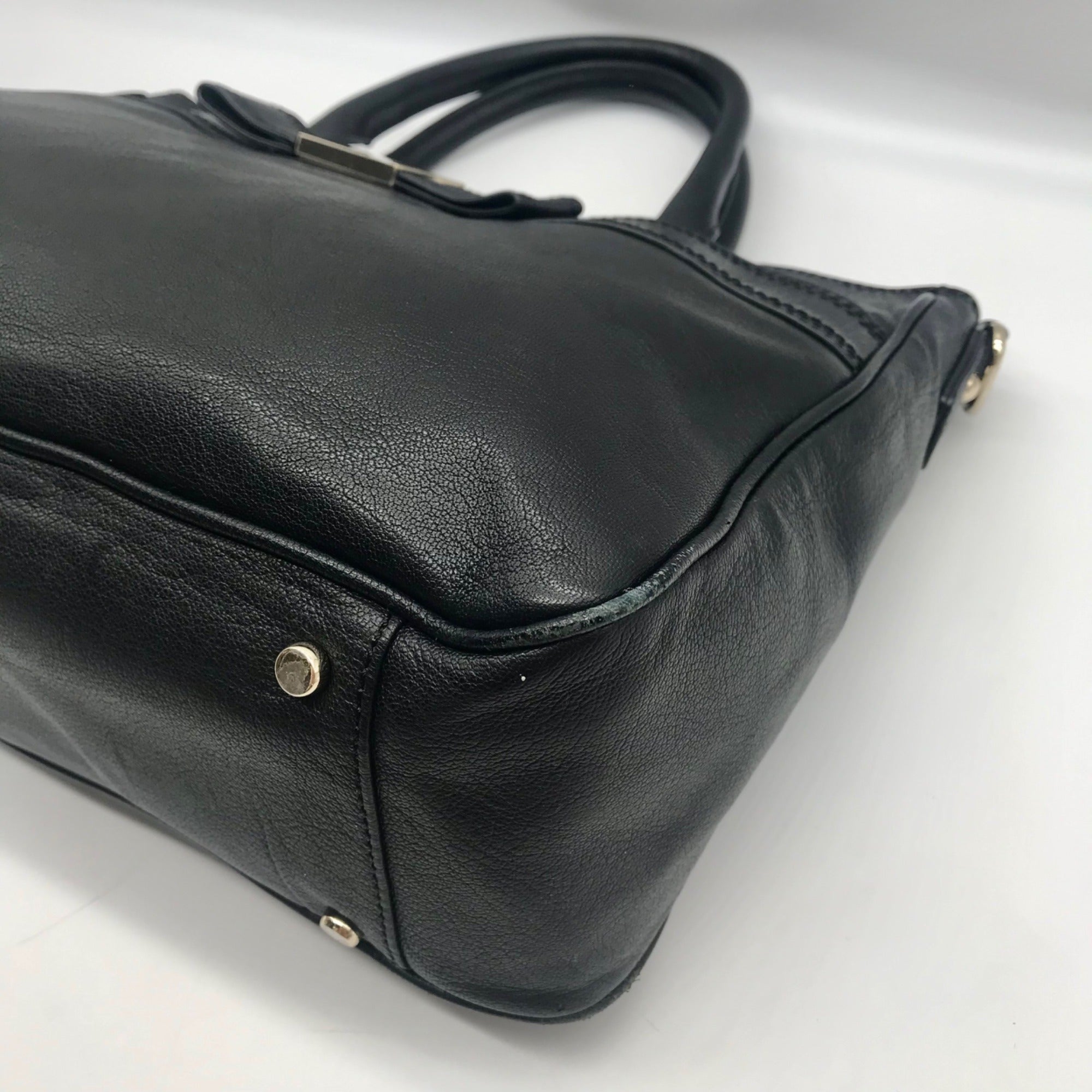Kate Spade Black Pebbled Leather Primrose Hill Goldie Satchel Bag