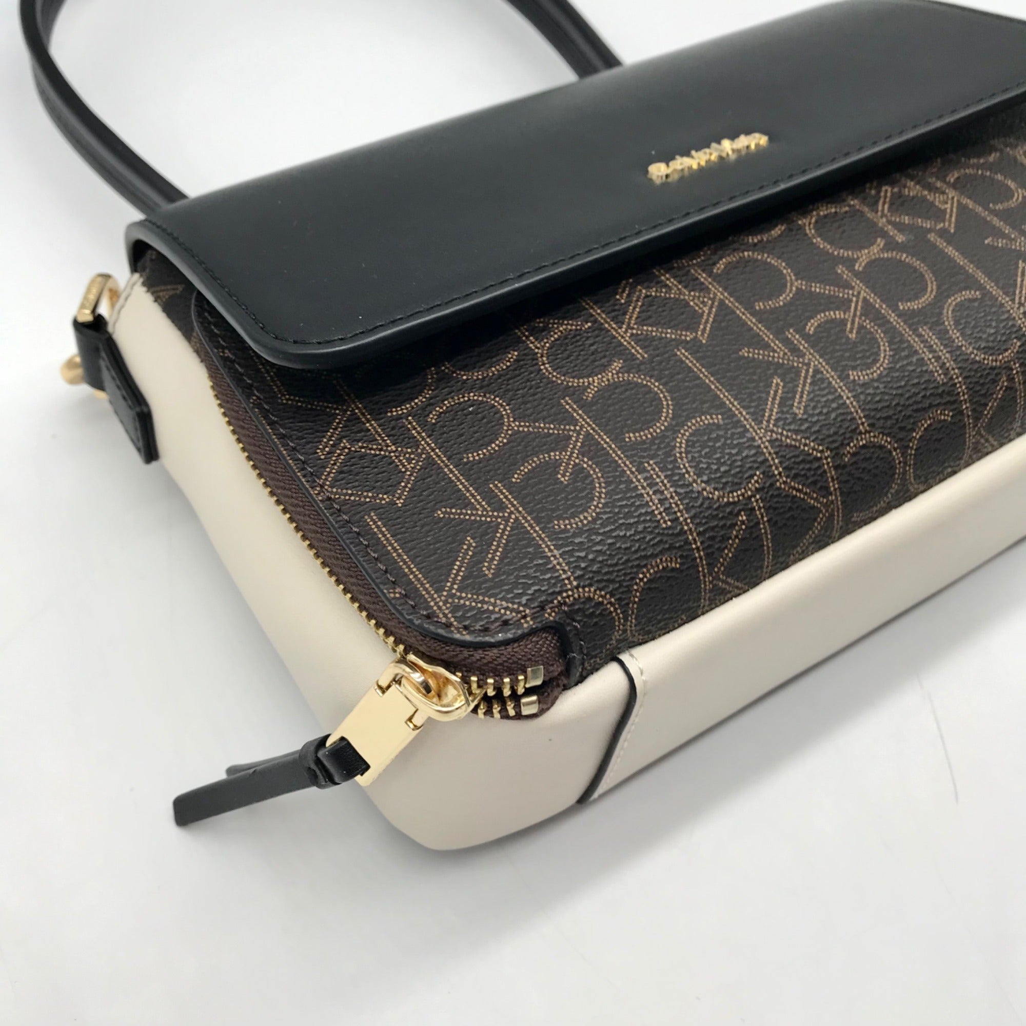 Calvin Klein Multicolor Faux Leather Signature Flap Millie Shoulder Bag