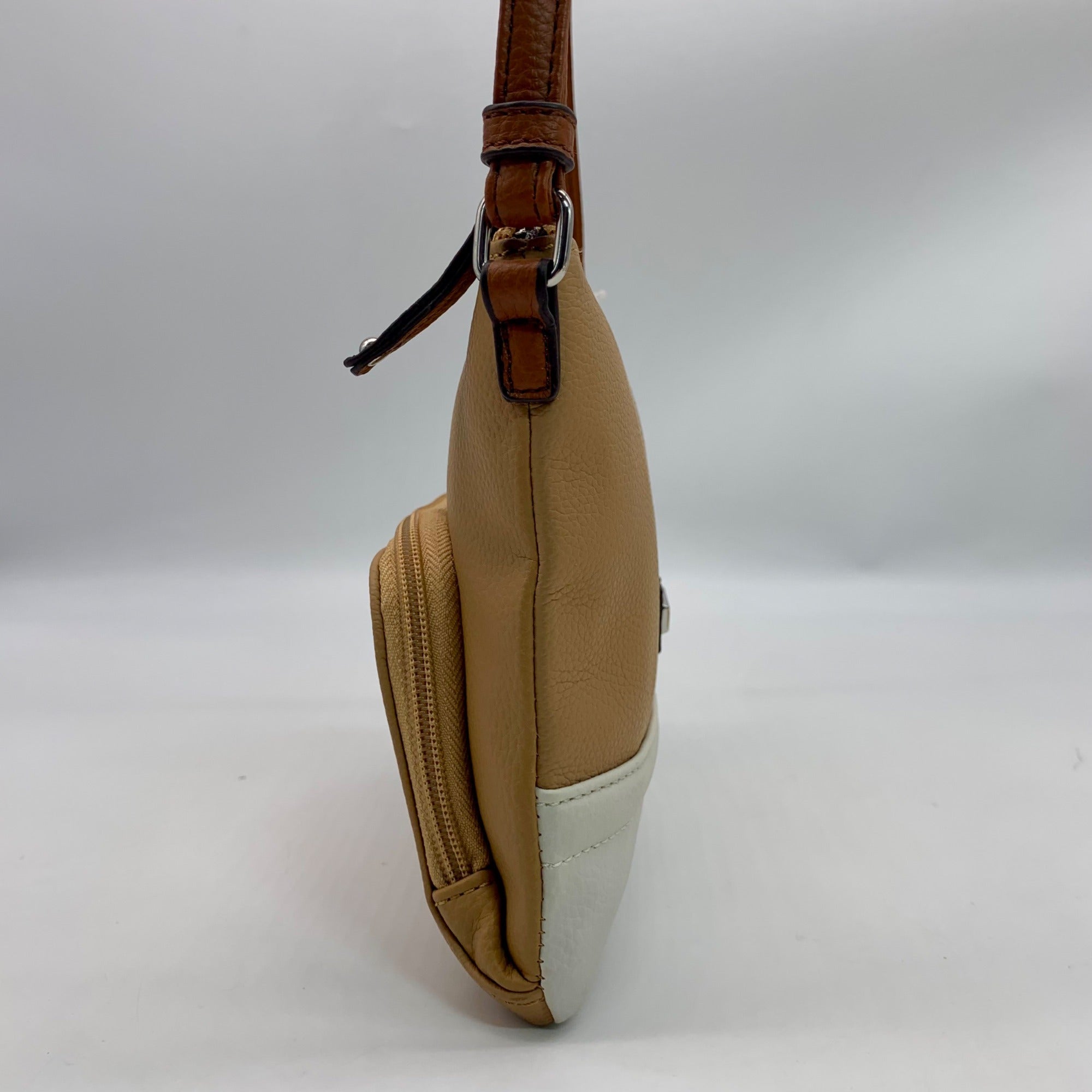 Tignanello Honey/White Leather Perfect Pockets Slim Crossbody