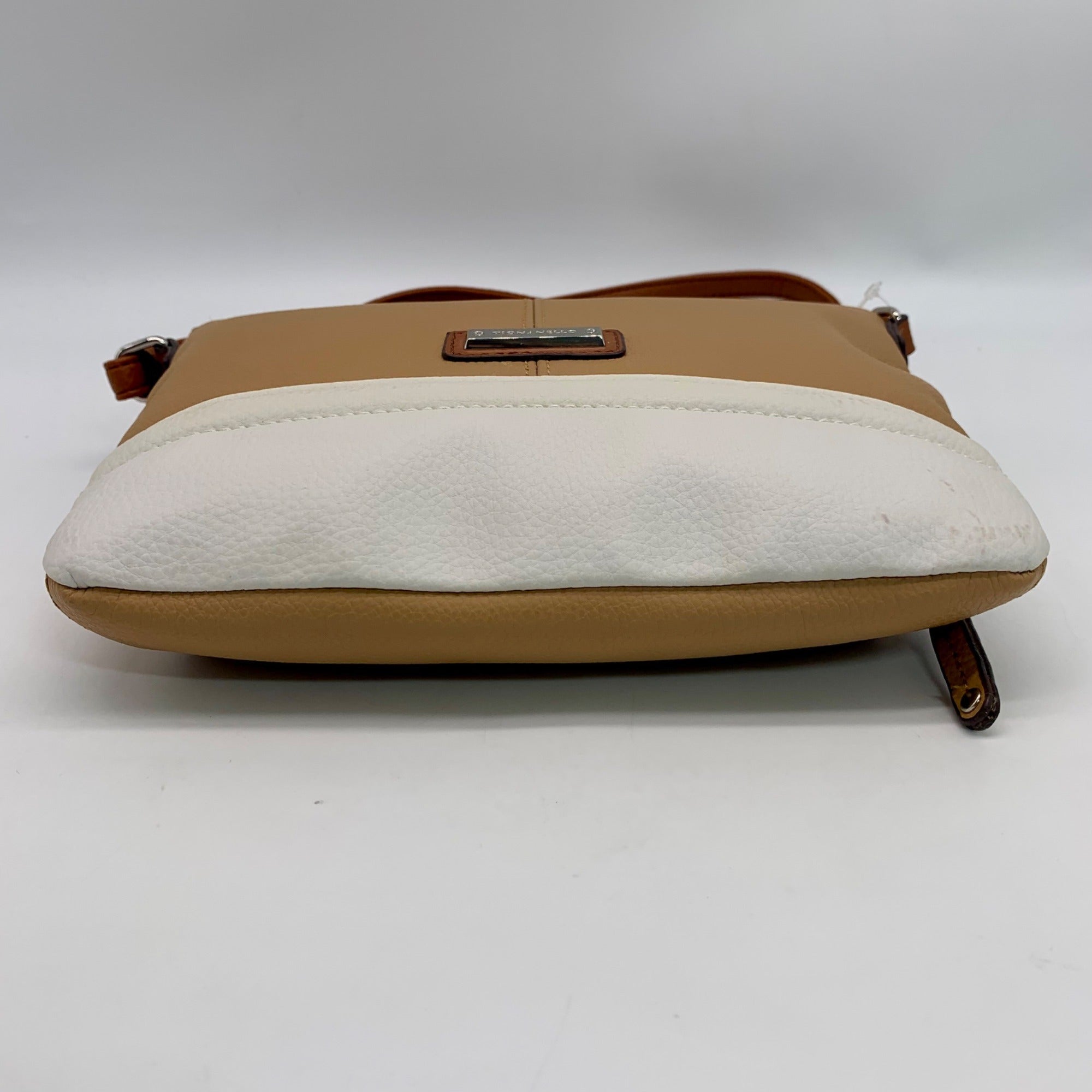 Tignanello Honey/White Leather Perfect Pockets Slim Crossbody
