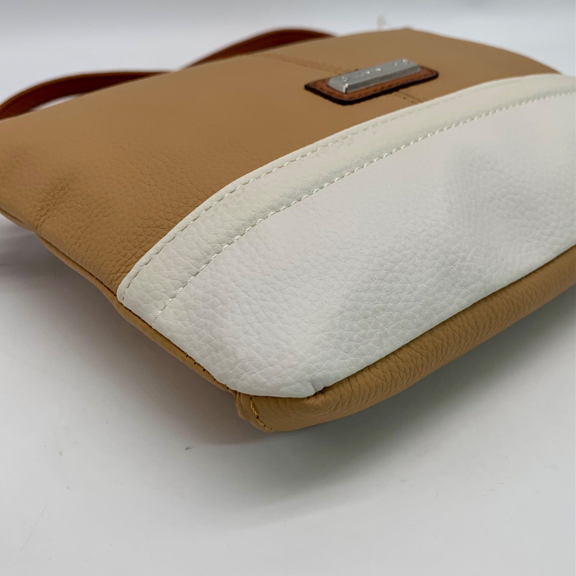 Tignanello Honey/White Leather Perfect Pockets Slim Crossbody