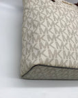 Michael Kors Vanilla And Brown Monogram Coated Canvas Bedford Tote Bag