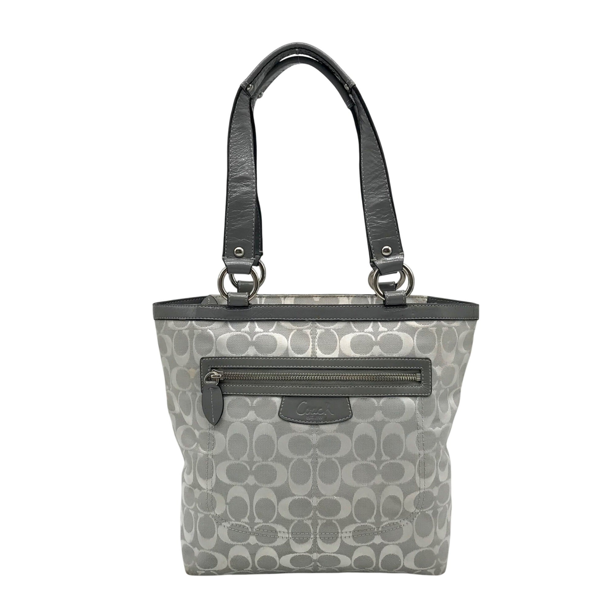 Coach Grey Signature Monogram Jacquard Penelope Lunch Tote F14693
