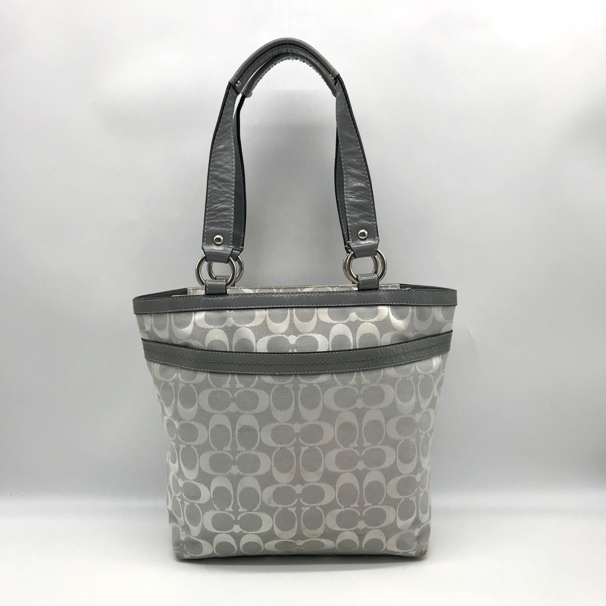 Coach Grey Signature Monogram Jacquard Penelope Lunch Tote F14693