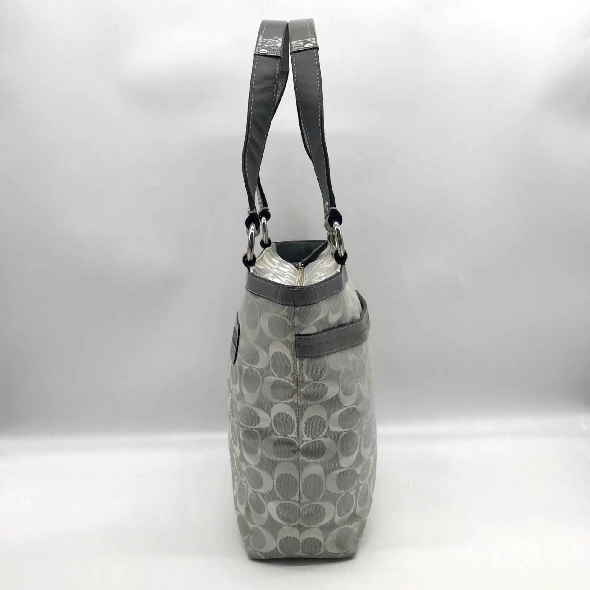 Coach Grey Signature Monogram Jacquard Penelope Lunch Tote F14693