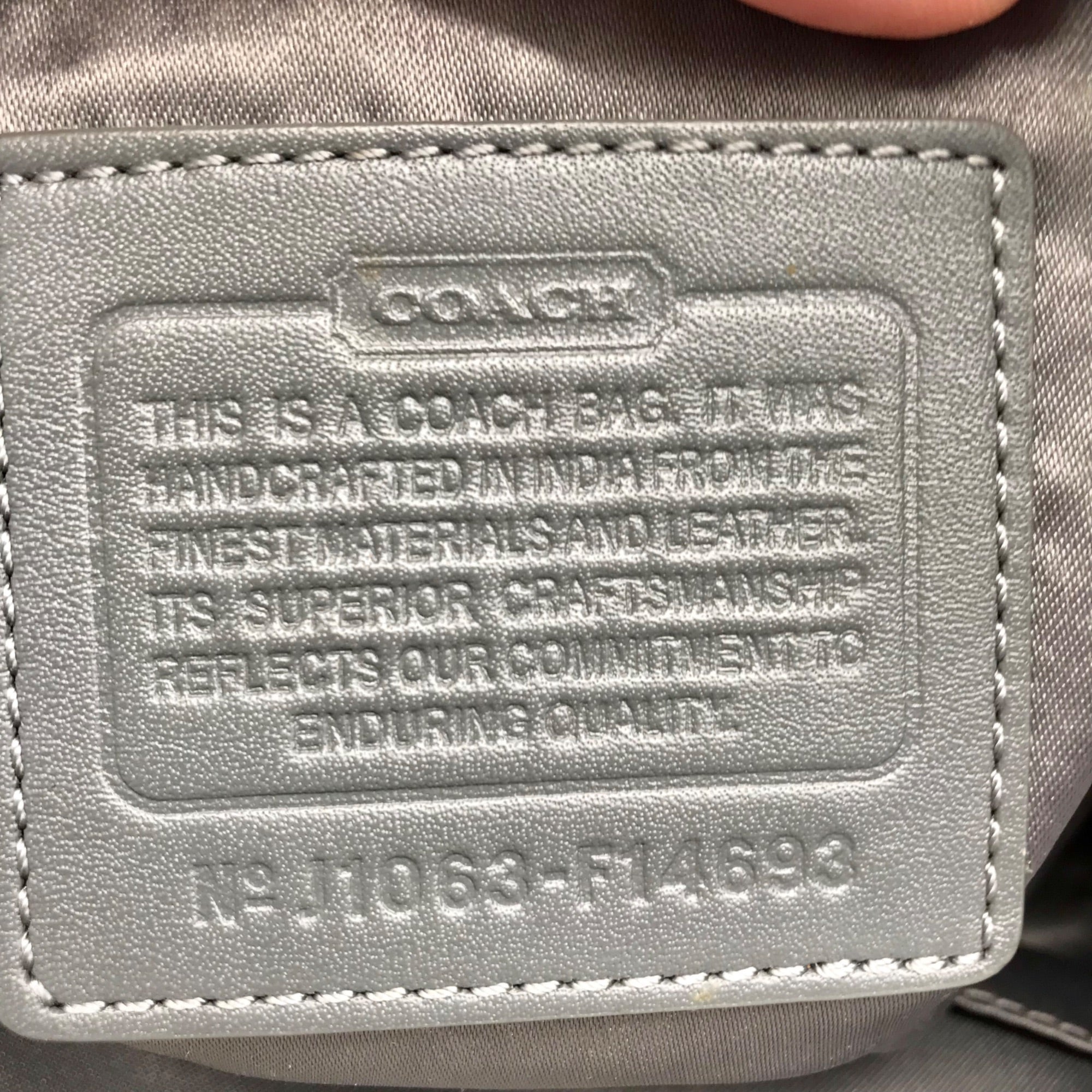 Coach Grey Signature Monogram Jacquard Penelope Lunch Tote F14693