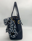 Michael Kors Navy Saffiano Leather Jet Set Scarf Tote