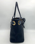 Michael Kors Navy Saffiano Leather Jet Set Scarf Tote