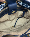 Michael Kors Navy Saffiano Leather Jet Set Scarf Tote