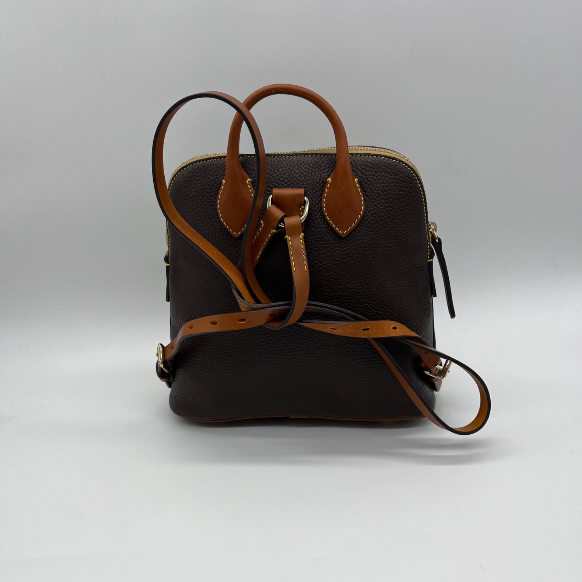 Dooney &amp; Bourke Deep Brown Pebbled Grain Leather Backpack