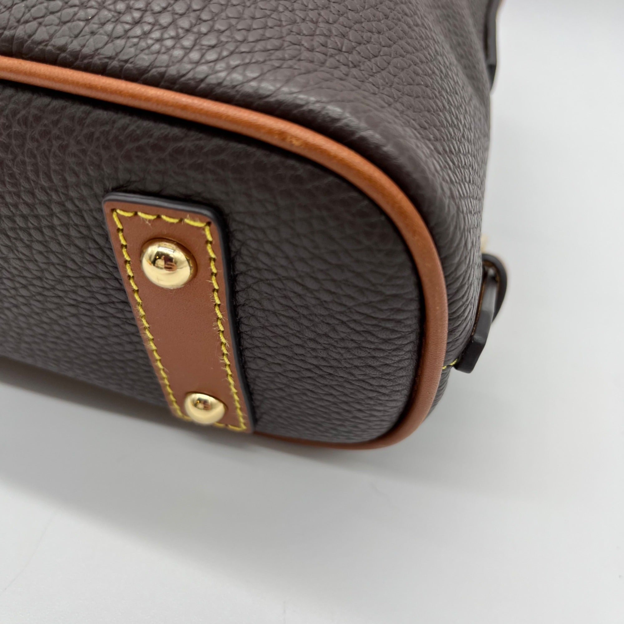 Dooney &amp; Bourke Deep Brown Pebbled Grain Leather Backpack