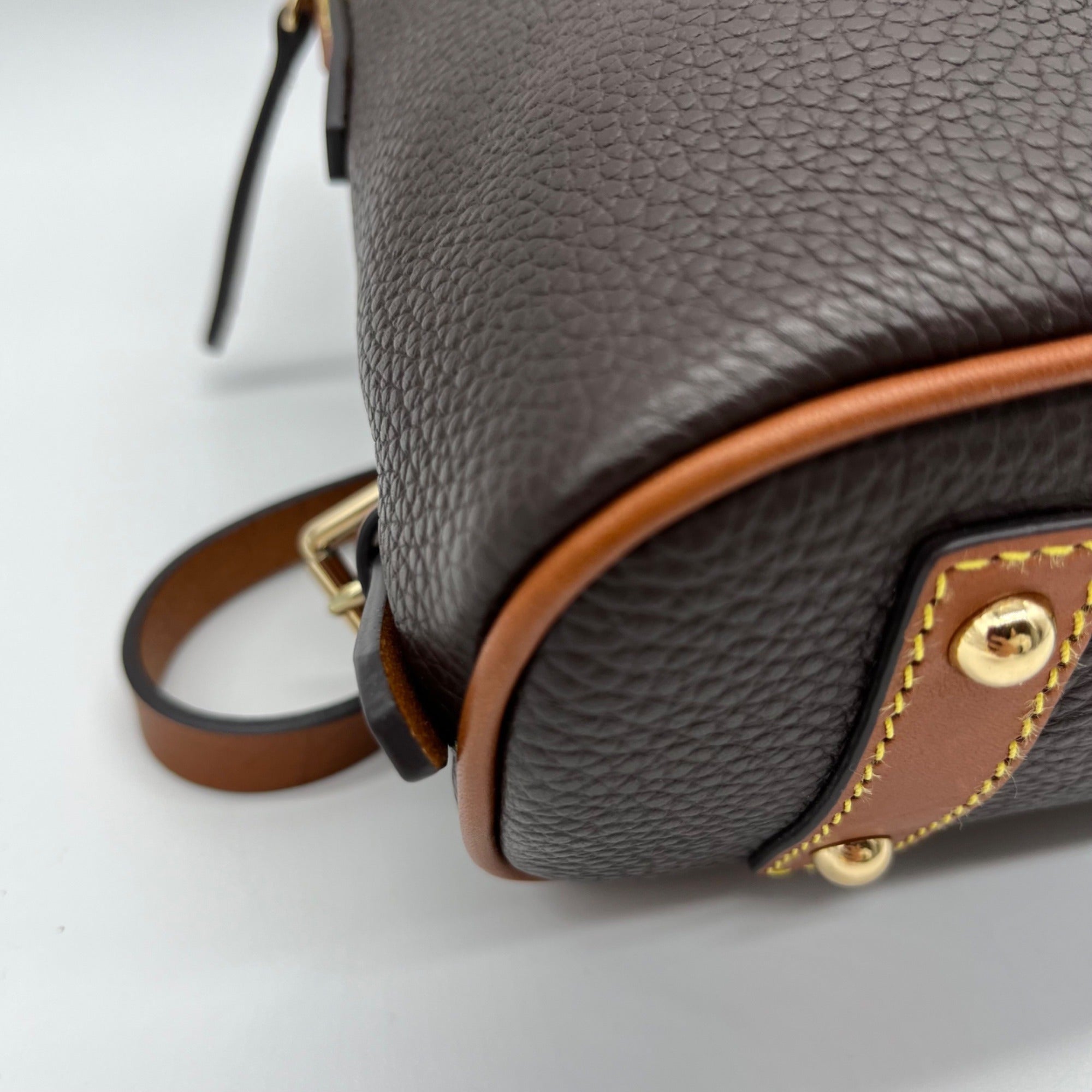 Dooney &amp; Bourke Deep Brown Pebbled Grain Leather Backpack