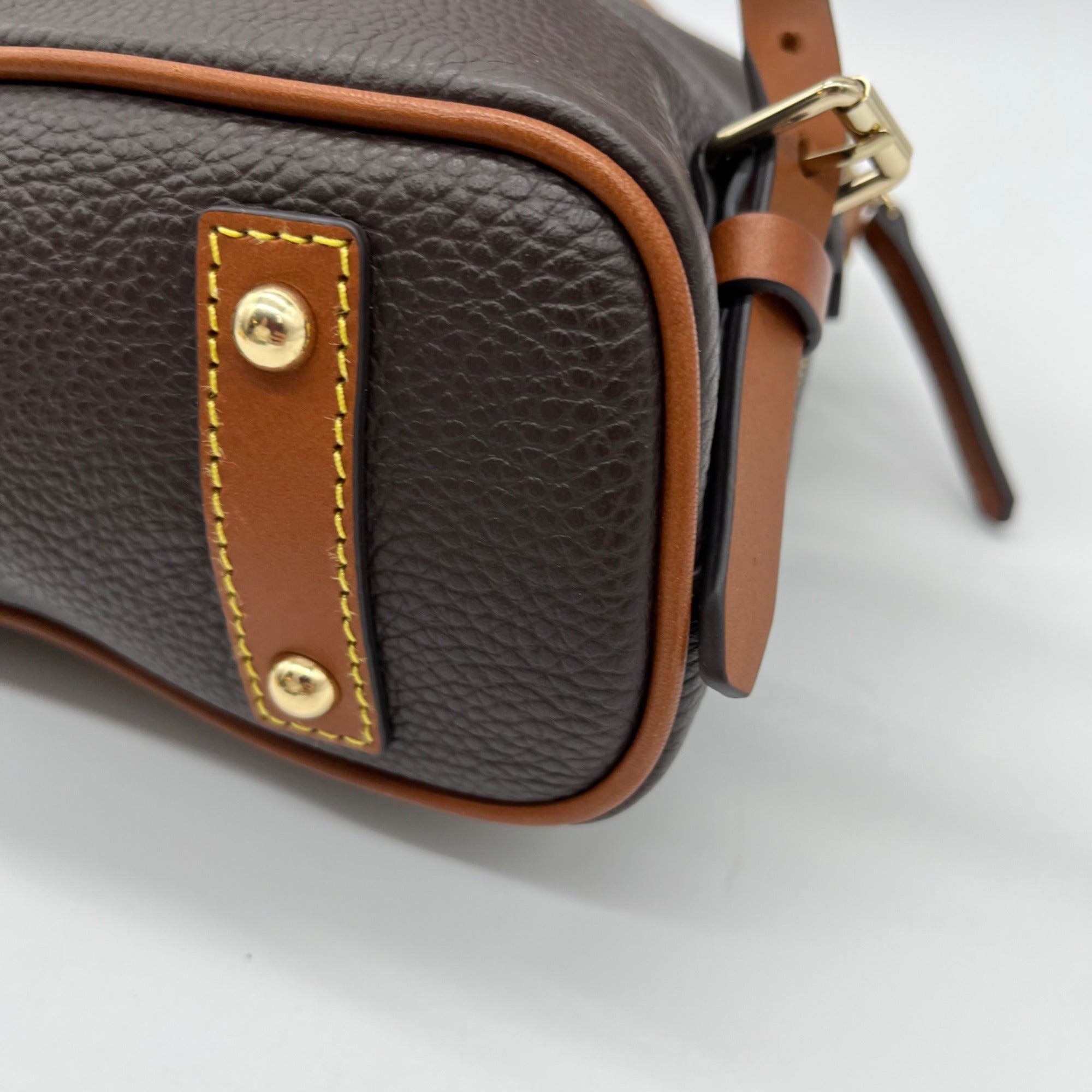 Dooney &amp; Bourke Deep Brown Pebbled Grain Leather Backpack