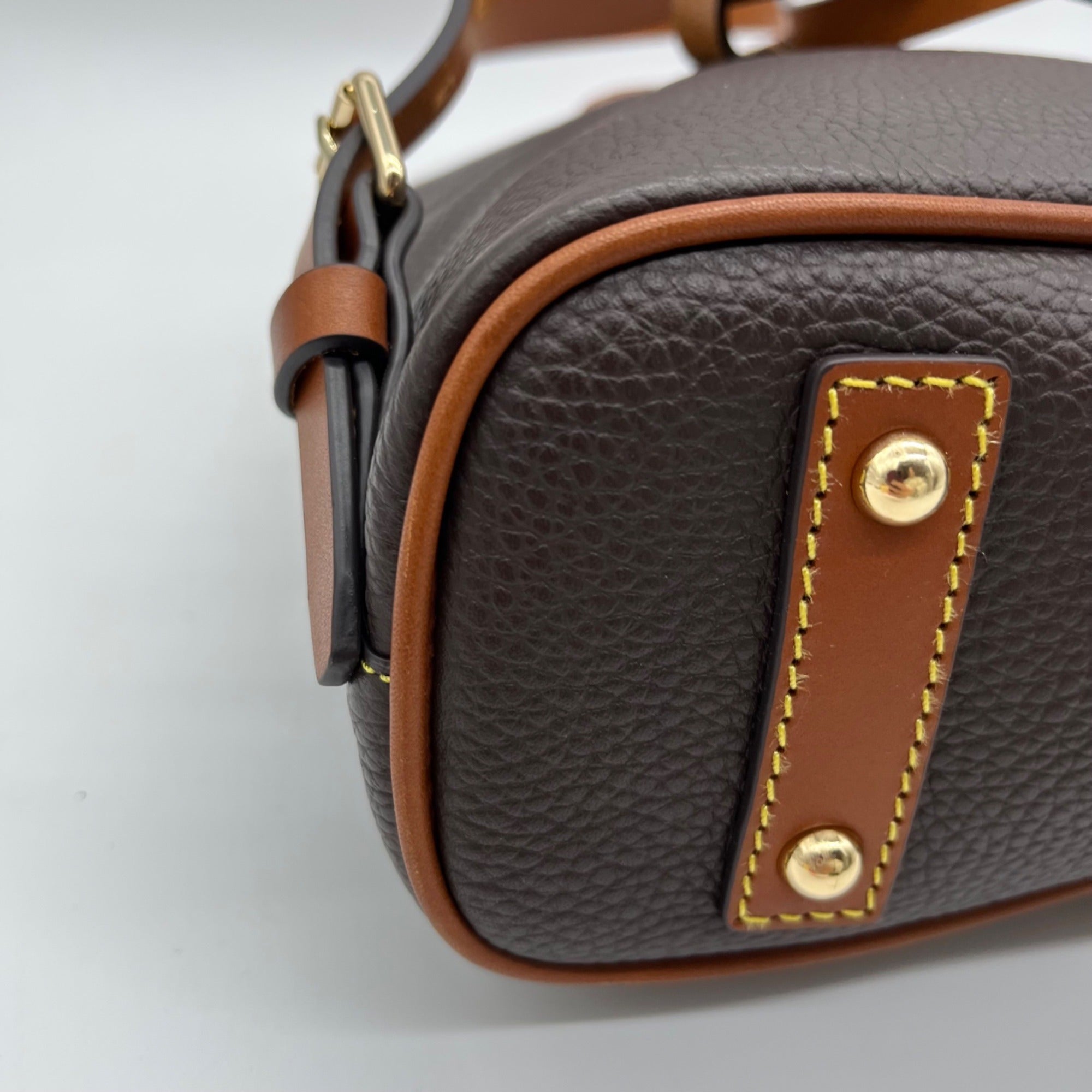 Dooney &amp; Bourke Deep Brown Pebbled Grain Leather Backpack