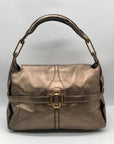 Jimmy Choo Metallic Bronze Leather Tulita Hobo Bag