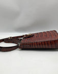 Brahmin Pecan Croc Embossed Leather Marley Crossbody Bag