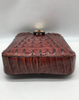 Brahmin Pecan Croc Embossed Leather Marley Crossbody Bag
