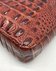 Brahmin Pecan Croc Embossed Leather Marley Crossbody Bag