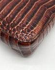 Brahmin Pecan Croc Embossed Leather Marley Crossbody Bag