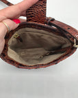 Brahmin Pecan Croc Embossed Leather Marley Crossbody Bag