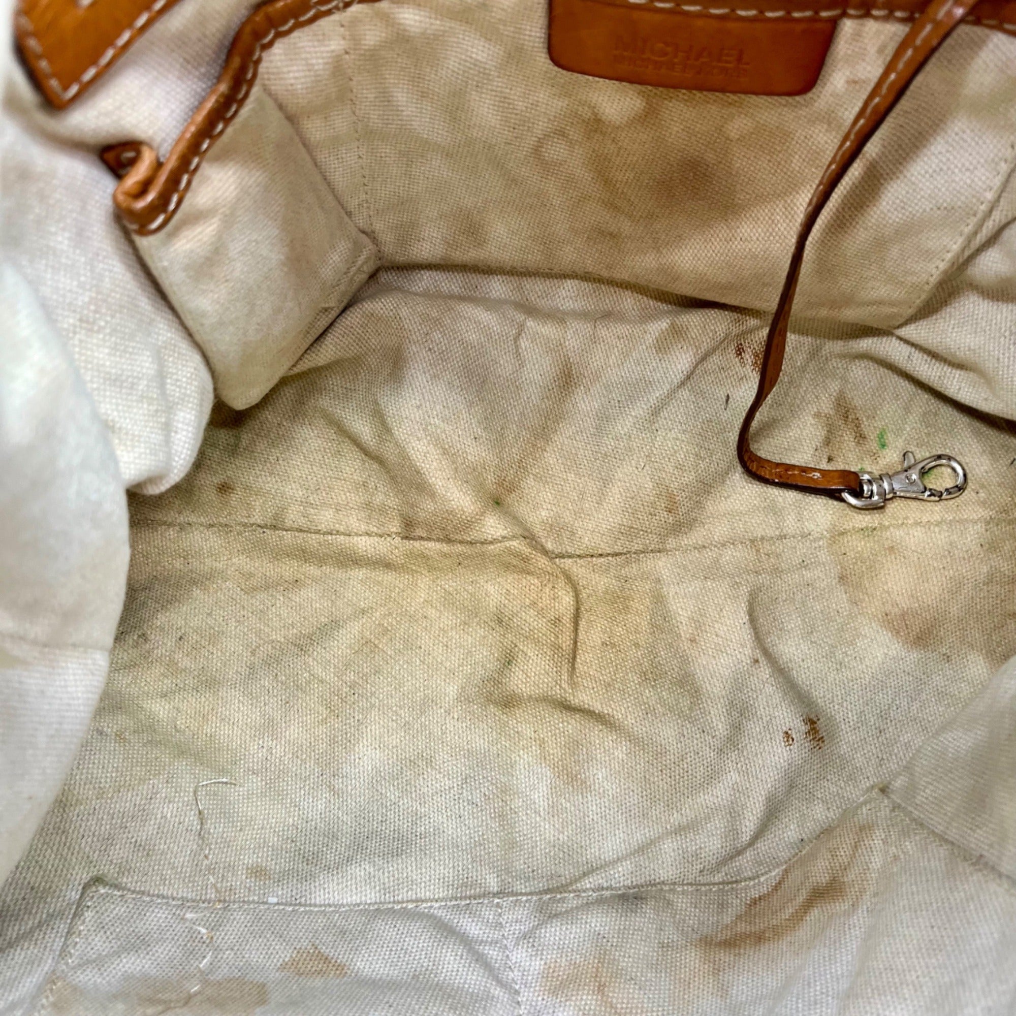 Michael Kors Brown Leather Astor Studded Hobo Shoulder Bag