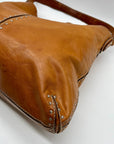 Michael Kors Brown Leather Astor Studded Hobo Shoulder Bag