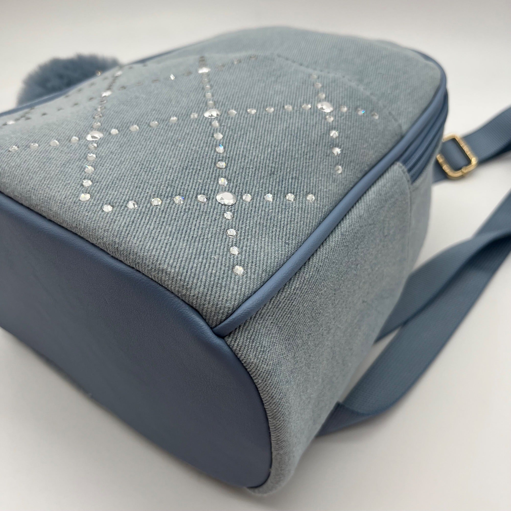 Like Dreams Light Denim Kingston Rhinestone Backpack