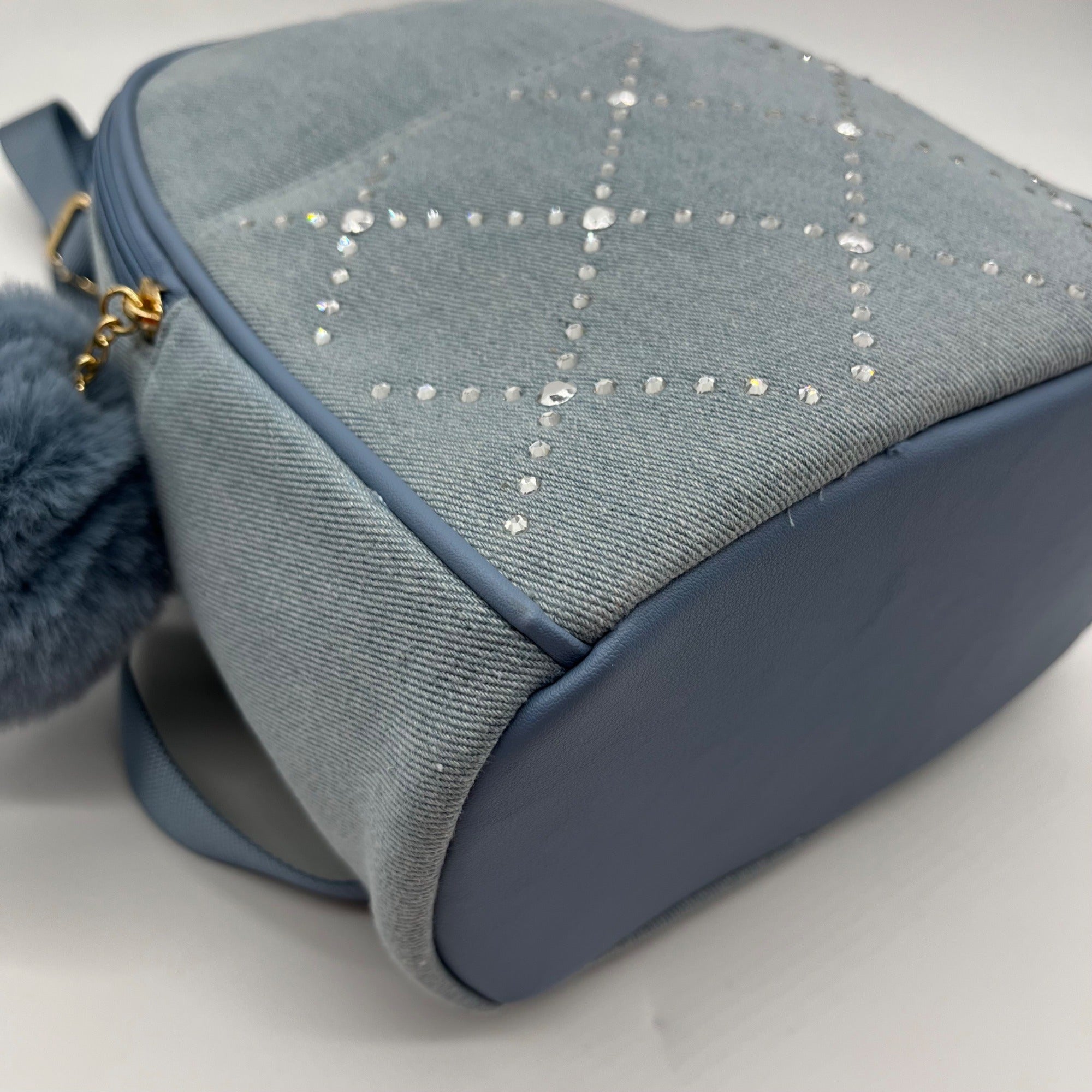 Like Dreams Light Denim Kingston Rhinestone Backpack
