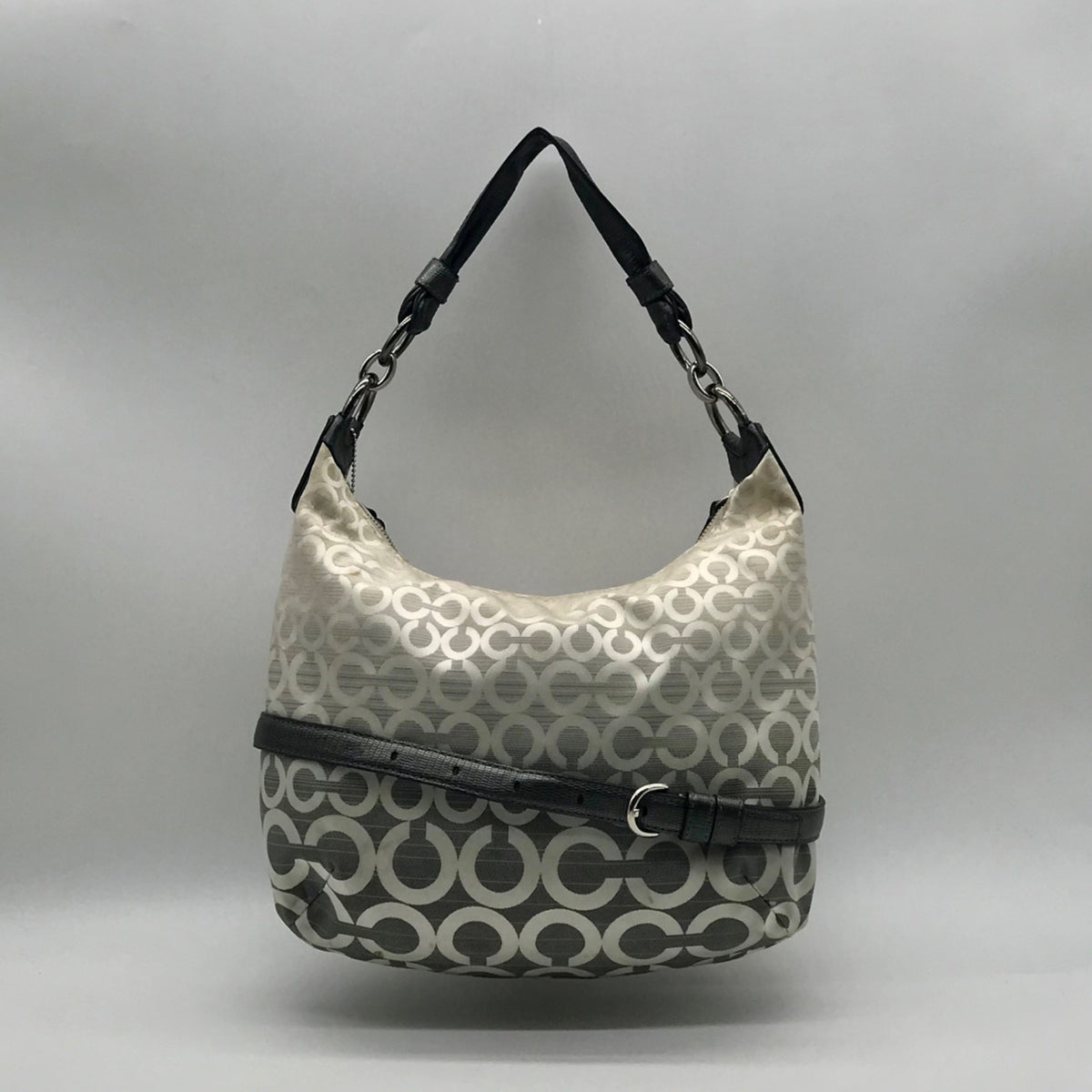 Coach Cream and Silver Slouchy Hobo Kristen Ombre Shoulder/Crossbody Bag16793