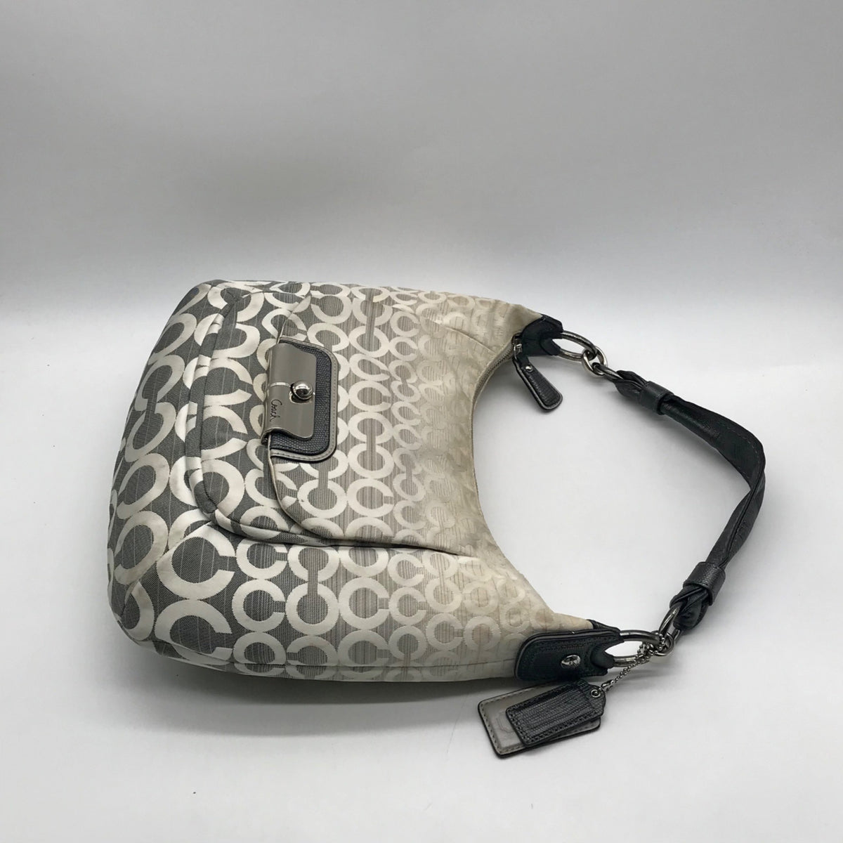 Coach Cream and Silver Slouchy Hobo Kristen Ombre Shoulder/Crossbody Bag16793