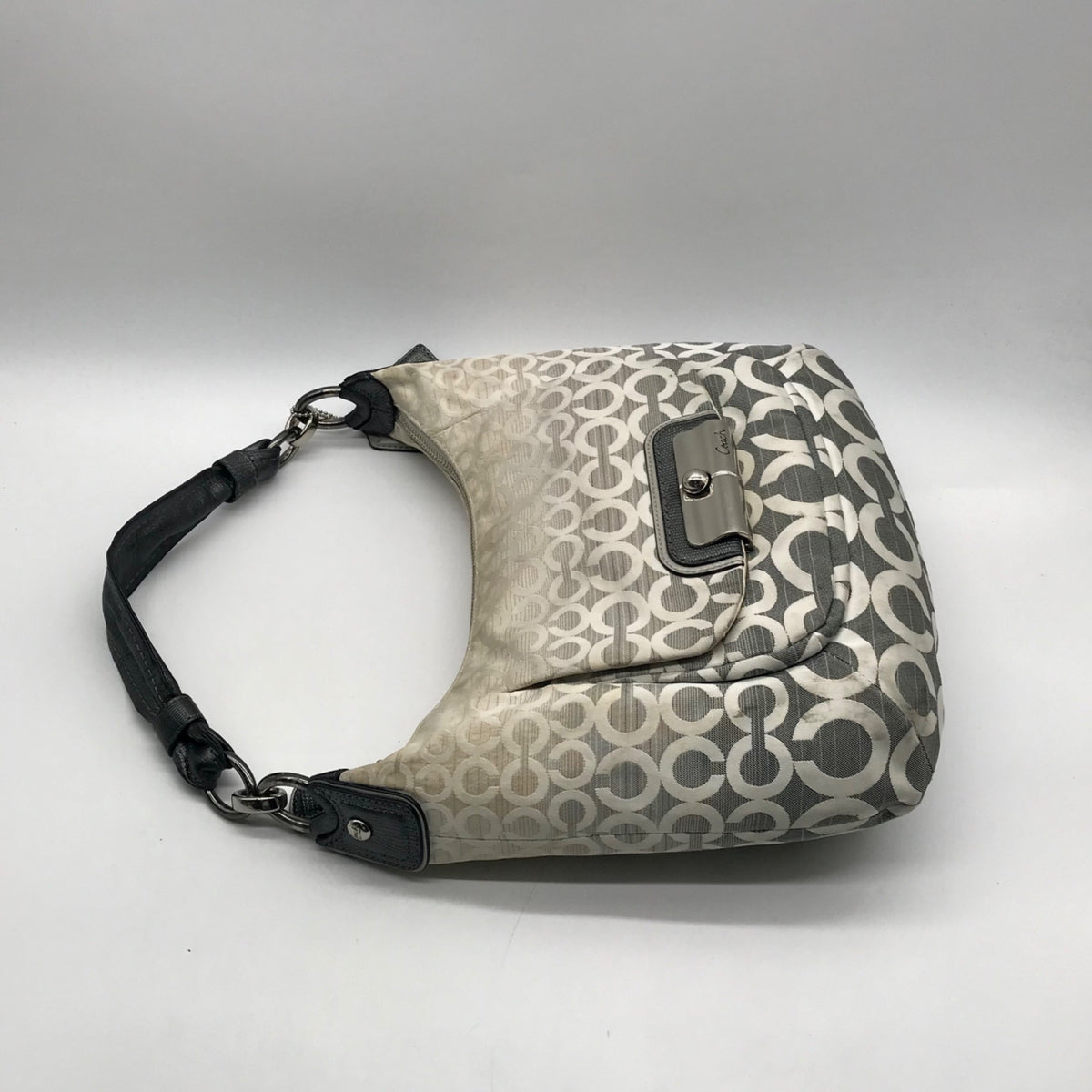 Coach Cream and Silver Slouchy Hobo Kristen Ombre Shoulder/Crossbody Bag16793