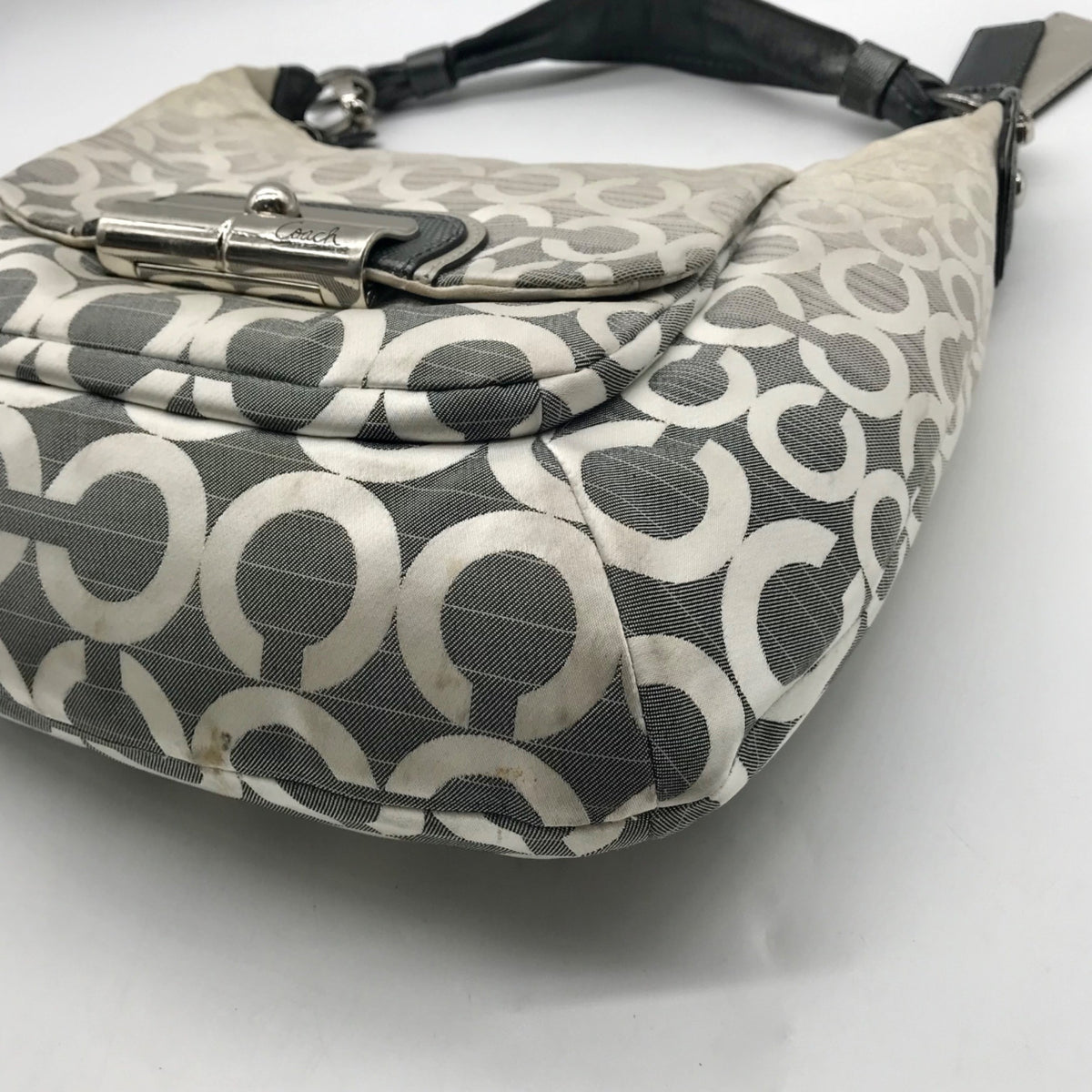 Coach Cream and Silver Slouchy Hobo Kristen Ombre Shoulder/Crossbody Bag16793