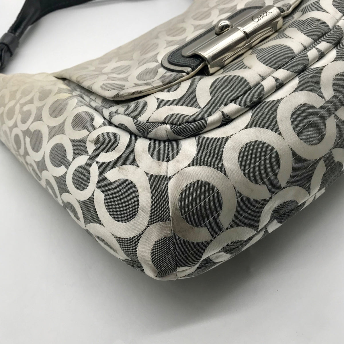 Coach Cream and Silver Slouchy Hobo Kristen Ombre Shoulder/Crossbody Bag16793