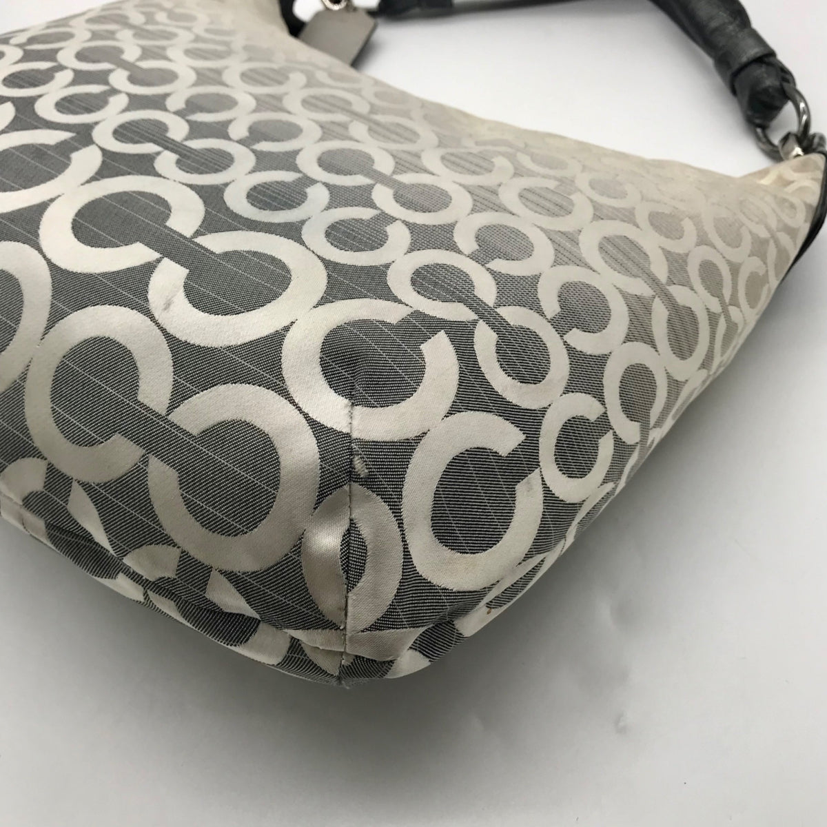 Coach Cream and Silver Slouchy Hobo Kristen Ombre Shoulder/Crossbody Bag16793