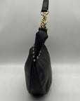 I.N.C. International Concepts Black Faux Leather Giannaa Medium Stud Hobo Bag