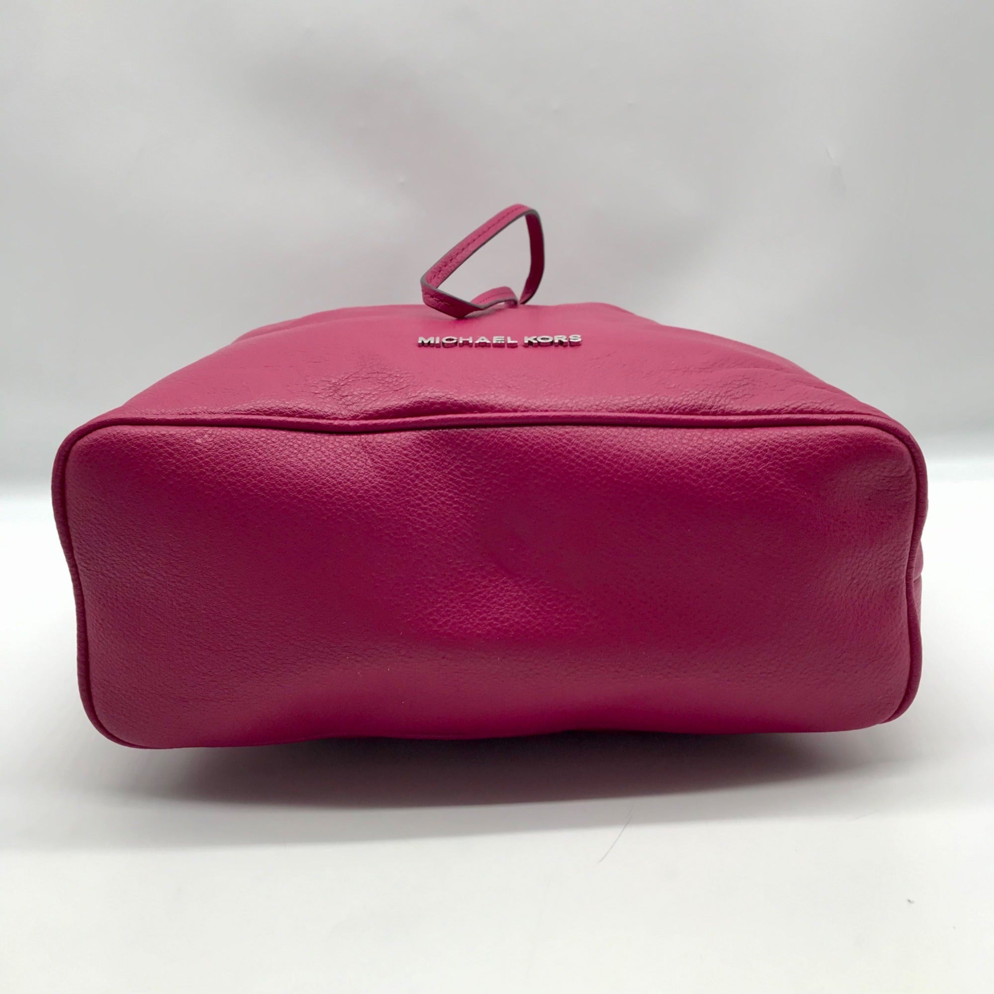 Michael Kors Deep Pink Pebbled Leather Jules Bucket Bag