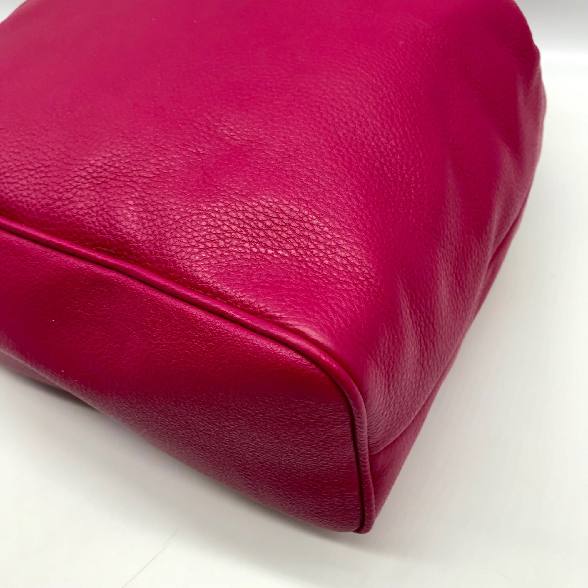 Michael Kors Deep Pink Pebbled Leather Jules Bucket Bag
