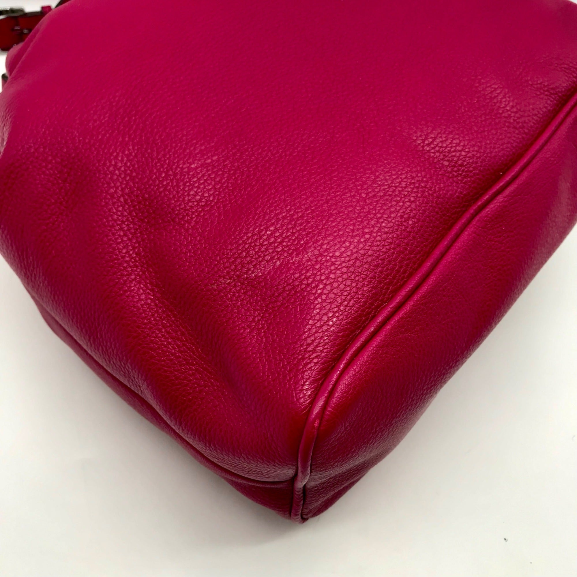 Michael Kors Deep Pink Pebbled Leather Jules Bucket Bag