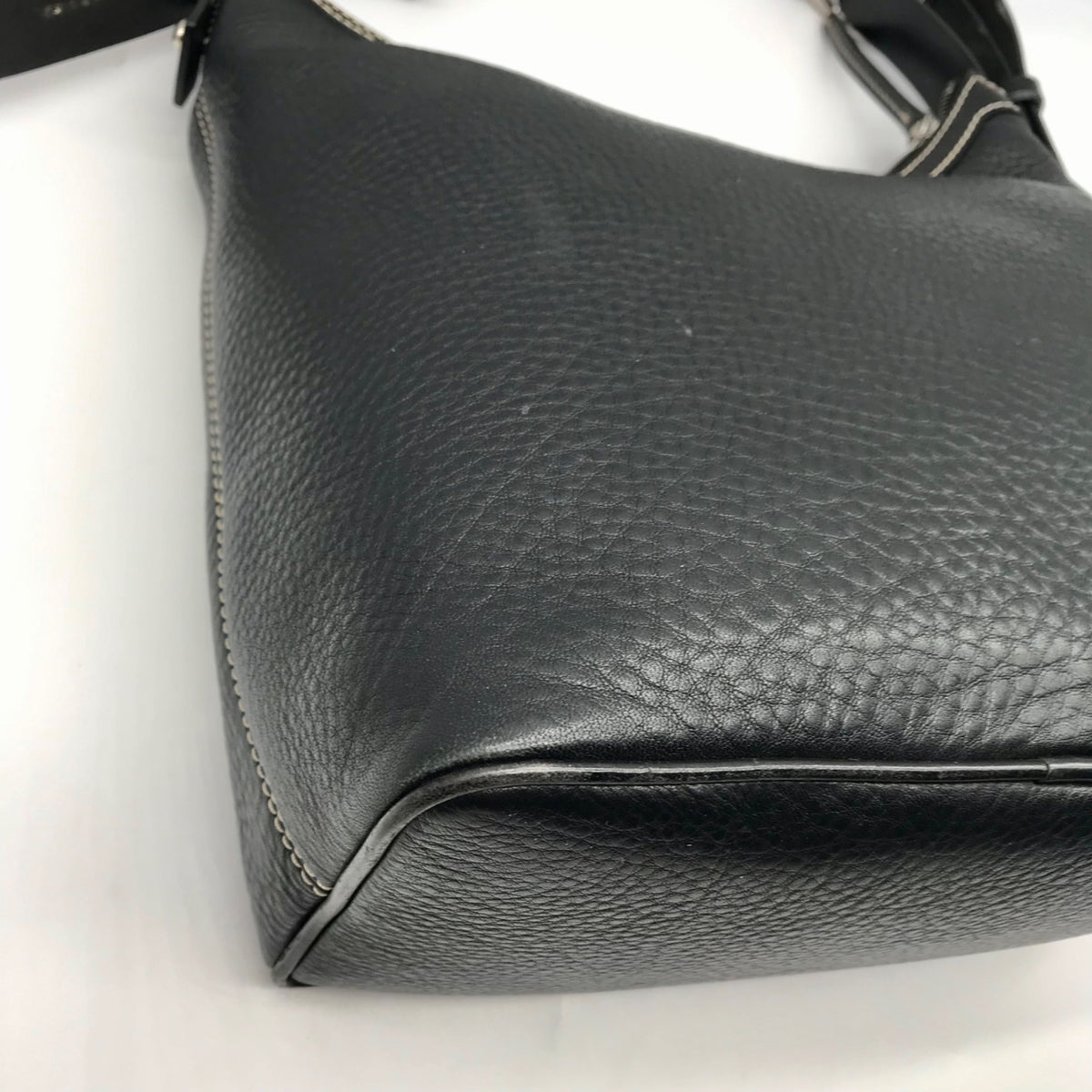 Dooney &amp; Bourke Black Pebbled Leather East West Hobo Bag