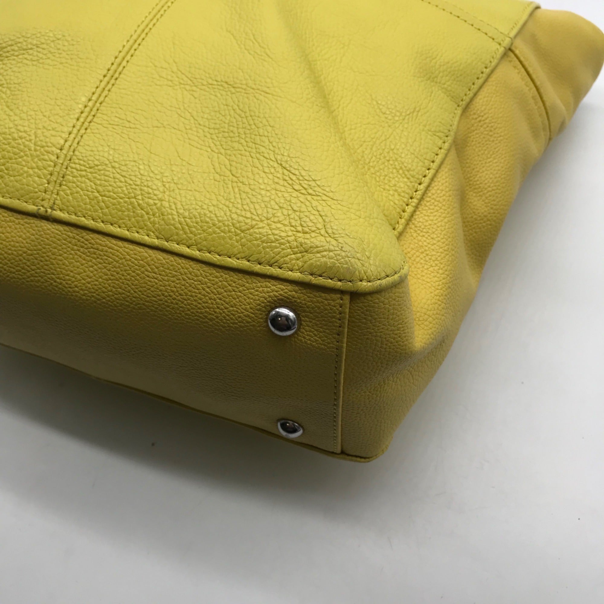 Tignanello Yellow Leather Perfect Pocket Tote Bag